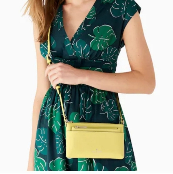 Kate Spade New York NWT Sadie Saffiano Leather Set Yellow Yuzu Jam Spring Ready - Picture 6 of 8